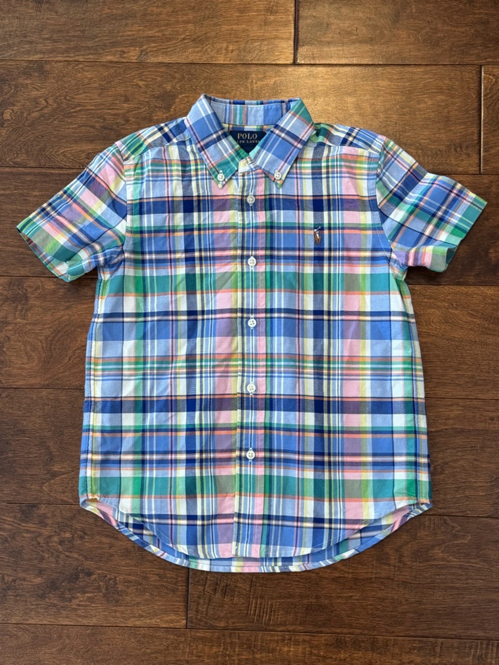 Polo Ralph Lauren Boys 6 Multi-Color Plaid SS Button Down - LIKE NEW